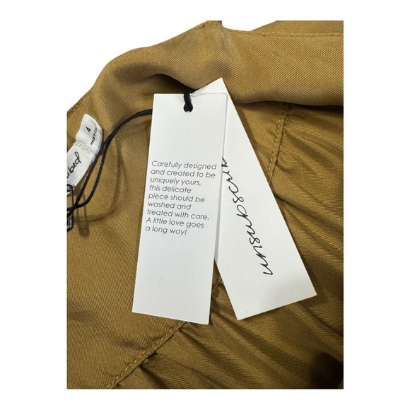 UNSUBSCRIBED | NWT $248 Asymmetrical Silk Tiered Dress in Tank Tan, Size 4 - Picture 11 of 12